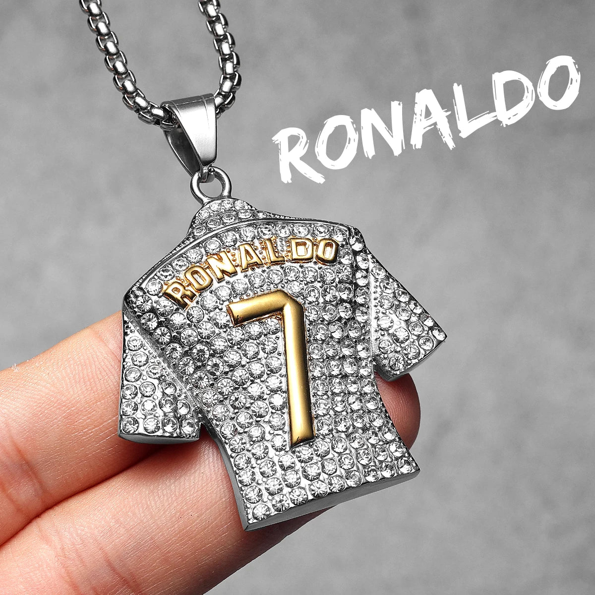 Football Jersey Messi Cristiano Ronaldo Neymar Mbappé Harland Men Necklaces Stainless Steel Pendant Chain Fashion Jewelry Gifts