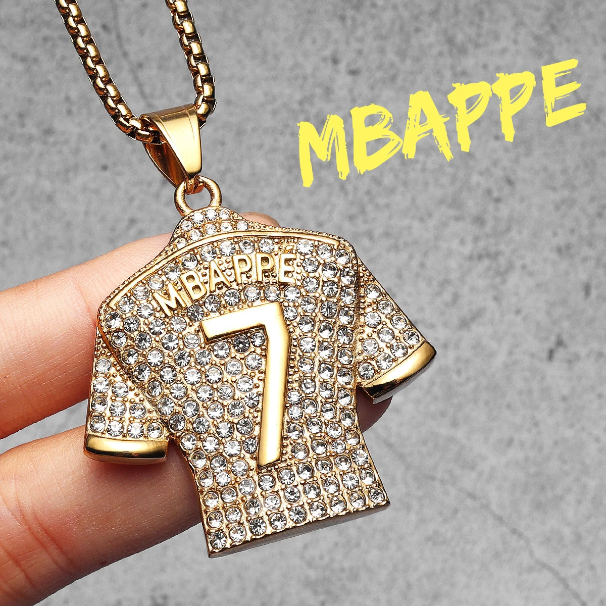 Football Jersey Messi Cristiano Ronaldo Neymar Mbappé Harland Men Necklaces Stainless Steel Pendant Chain Fashion Jewelry Gifts