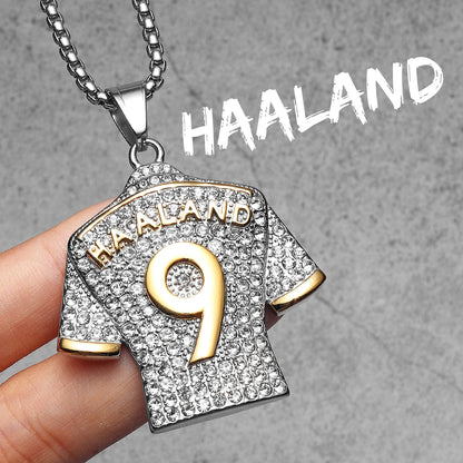 Football Jersey Messi Cristiano Ronaldo Neymar Mbappé Harland Men Necklaces Stainless Steel Pendant Chain Fashion Jewelry Gifts