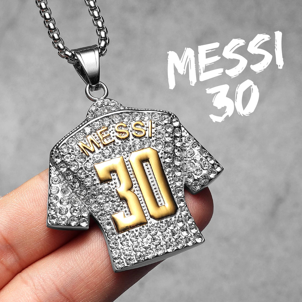 Football Jersey Messi Cristiano Ronaldo Neymar Mbappé Harland Men Necklaces Stainless Steel Pendant Chain Fashion Jewelry Gifts
