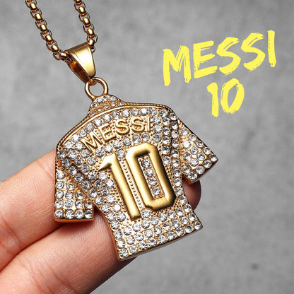 Football Jersey Messi Cristiano Ronaldo Neymar Mbappé Harland Men Necklaces Stainless Steel Pendant Chain Fashion Jewelry Gifts