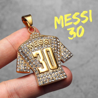 Football Jersey Messi Cristiano Ronaldo Neymar Mbappé Harland Men Necklaces Stainless Steel Pendant Chain Fashion Jewelry Gifts