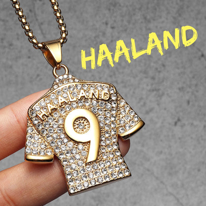Football Jersey Messi Cristiano Ronaldo Neymar Mbappé Harland Men Necklaces Stainless Steel Pendant Chain Fashion Jewelry Gifts