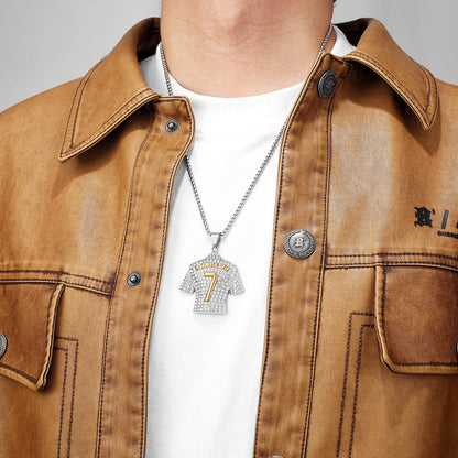 Football Jersey Messi Cristiano Ronaldo Neymar Mbappé Harland Men Necklaces Stainless Steel Pendant Chain Fashion Jewelry Gifts