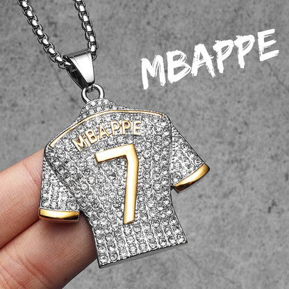 Football Jersey Messi Cristiano Ronaldo Neymar Mbappé Harland Men Necklaces Stainless Steel Pendant Chain Fashion Jewelry Gifts