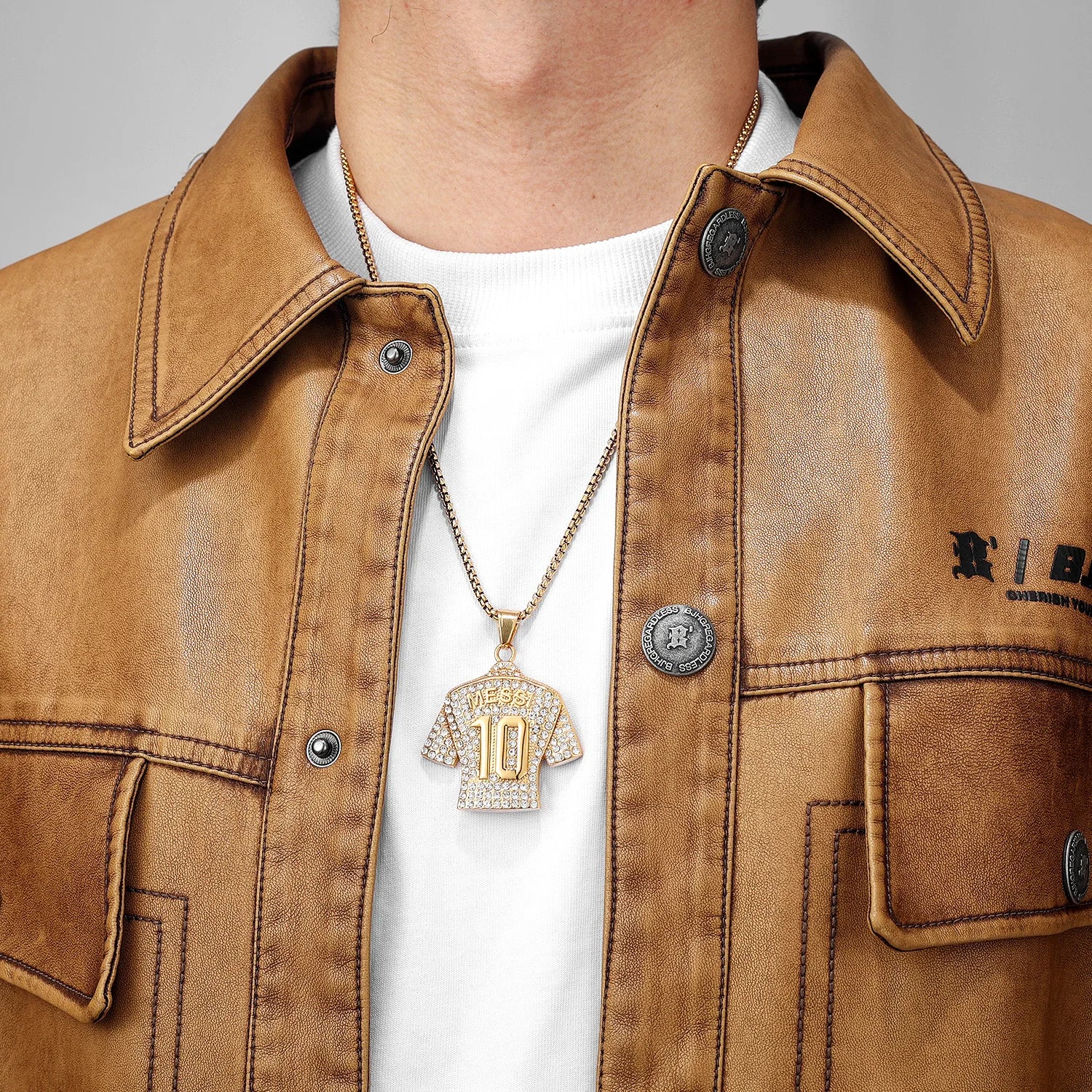 Football Jersey Messi Cristiano Ronaldo Neymar Mbappé Harland Men Necklaces Stainless Steel Pendant Chain Fashion Jewelry Gifts
