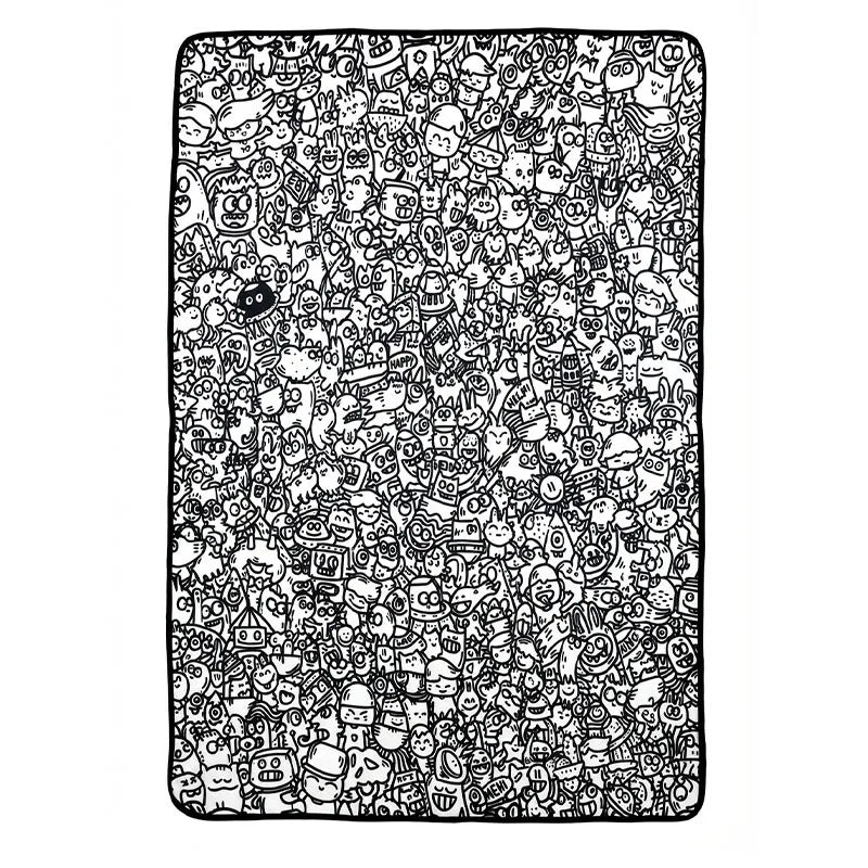 100X150Cm Fun Interactive Graffiti Blanket DIY Coloring and Doodling Blanket Holiday Gift Lambswool Blanket