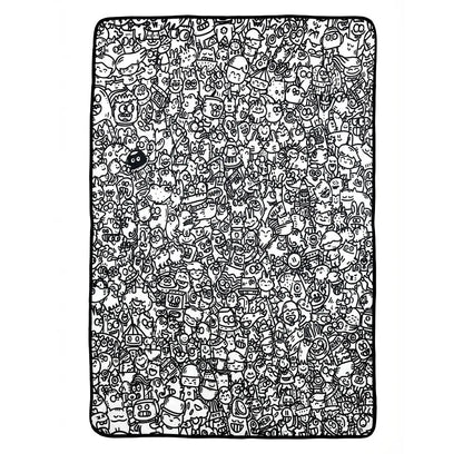 100X150Cm Fun Interactive Graffiti Blanket DIY Coloring and Doodling Blanket Holiday Gift Lambswool Blanket