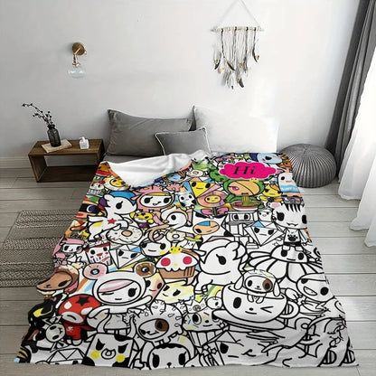 100X150Cm Fun Interactive Graffiti Blanket DIY Coloring and Doodling Blanket Holiday Gift Lambswool Blanket