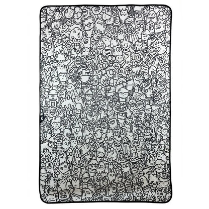 100X150Cm Fun Interactive Graffiti Blanket DIY Coloring and Doodling Blanket Holiday Gift Lambswool Blanket