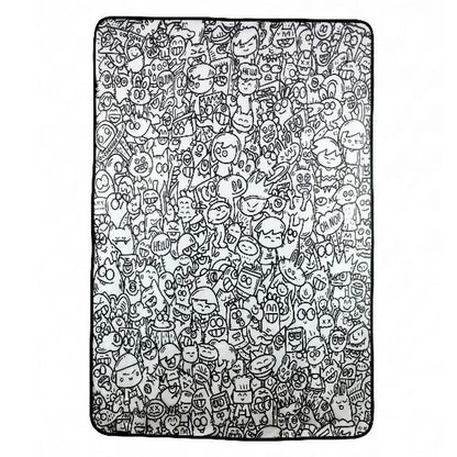 100X150Cm Fun Interactive Graffiti Blanket DIY Coloring and Doodling Blanket Holiday Gift Lambswool Blanket