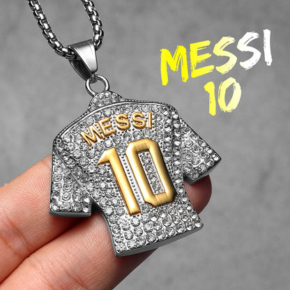 Football Jersey Messi Cristiano Ronaldo Neymar Mbappé Harland Men Necklaces Stainless Steel Pendant Chain Fashion Jewelry Gifts