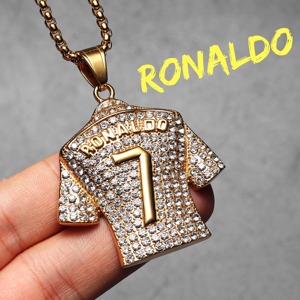 Football Jersey Messi Cristiano Ronaldo Neymar Mbappé Harland Men Necklaces Stainless Steel Pendant Chain Fashion Jewelry Gifts