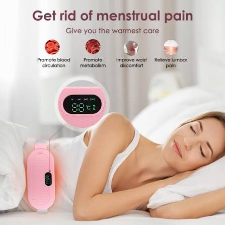 Electric Period Cramp Massager Vibrating Heating Period Pads Belt for Menstrual Colic Waist Stomach Abdominal Warm Palace Belt